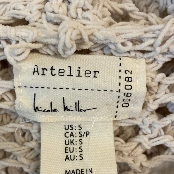 Open-Knit Hoodie Sweater in Cream by Artelier Nicole Miller - Picture 2 of 8